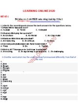 Đề kiểm tra 45 phút học kỳ II môn Tiếng Anh Lớp 6 năm 2020 - Đề số 1